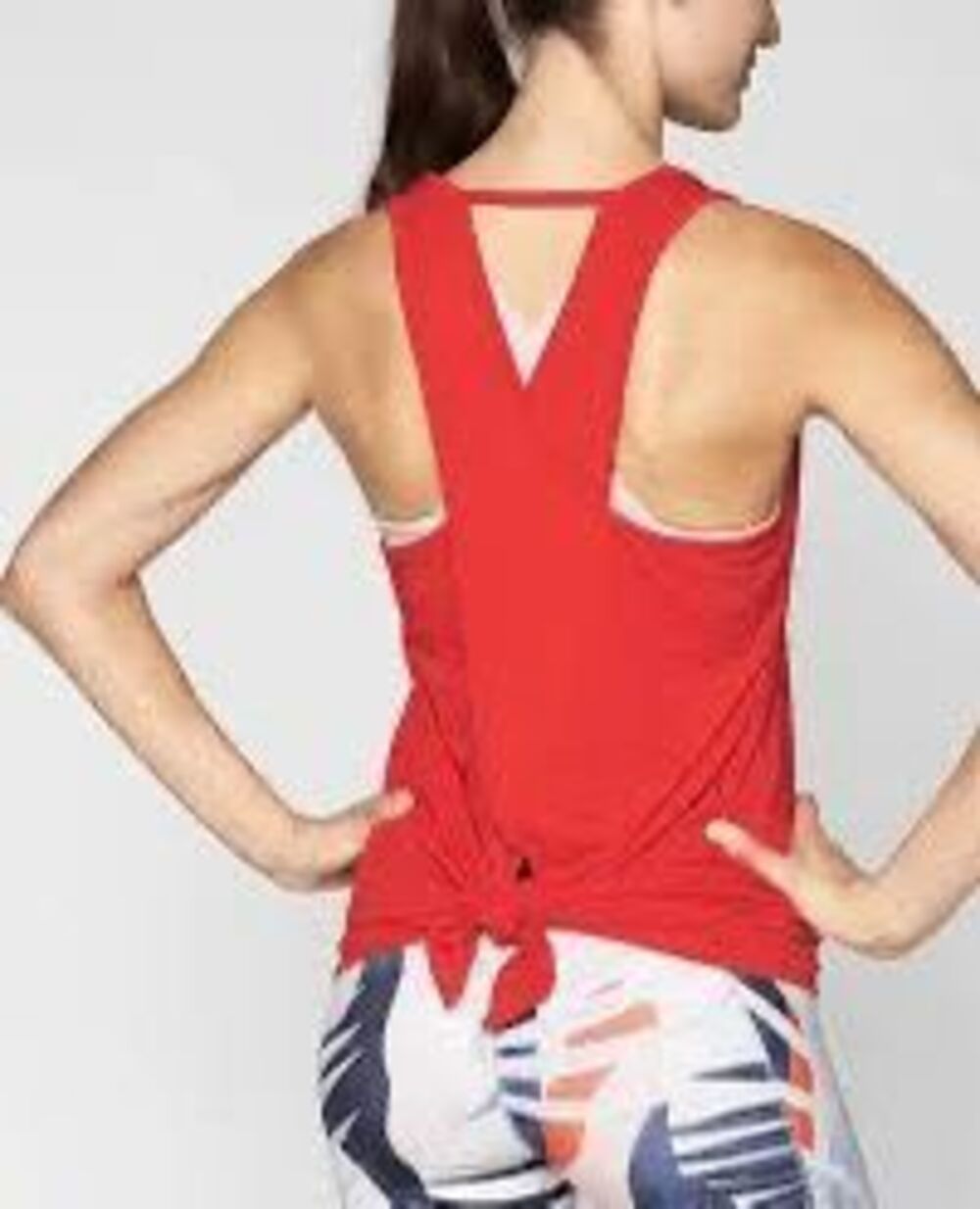 ATHLETA Essence Tie Back Tank On Fire Orange Small Style #161342